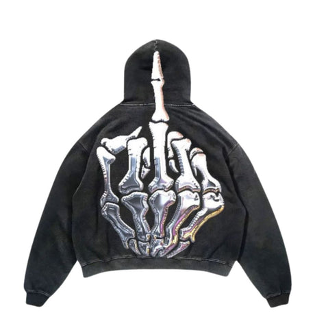 Smoking Skull Graphic Hoodie