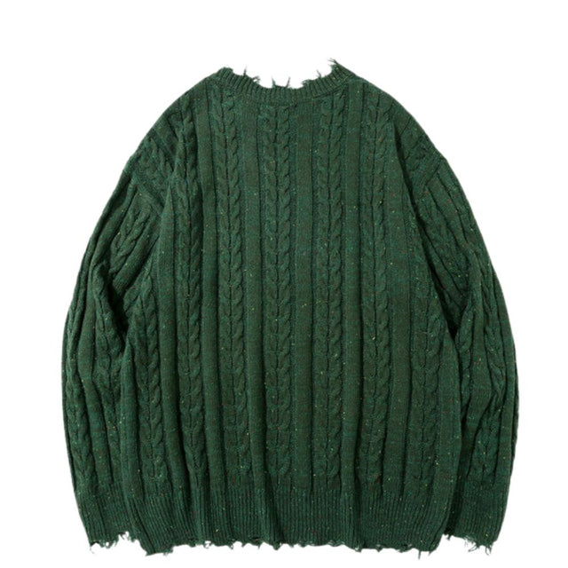 Suéter de punto desgastado liso