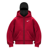 Unique Double-Hood Zipper Hoodie