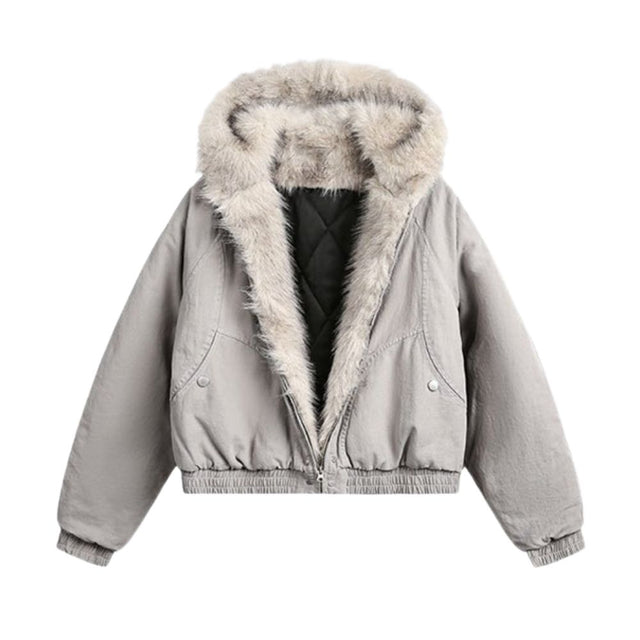 Fur Collar Padded Hooded Jacket