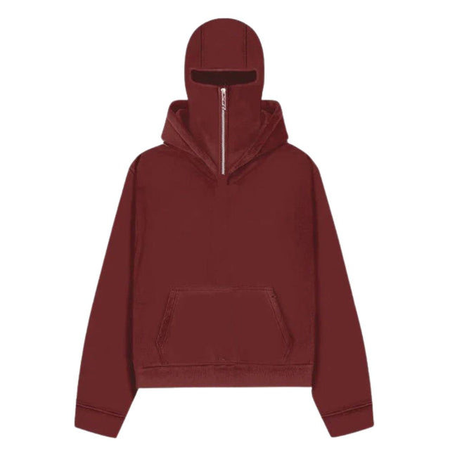Solid Color Double Hood Hoodie
