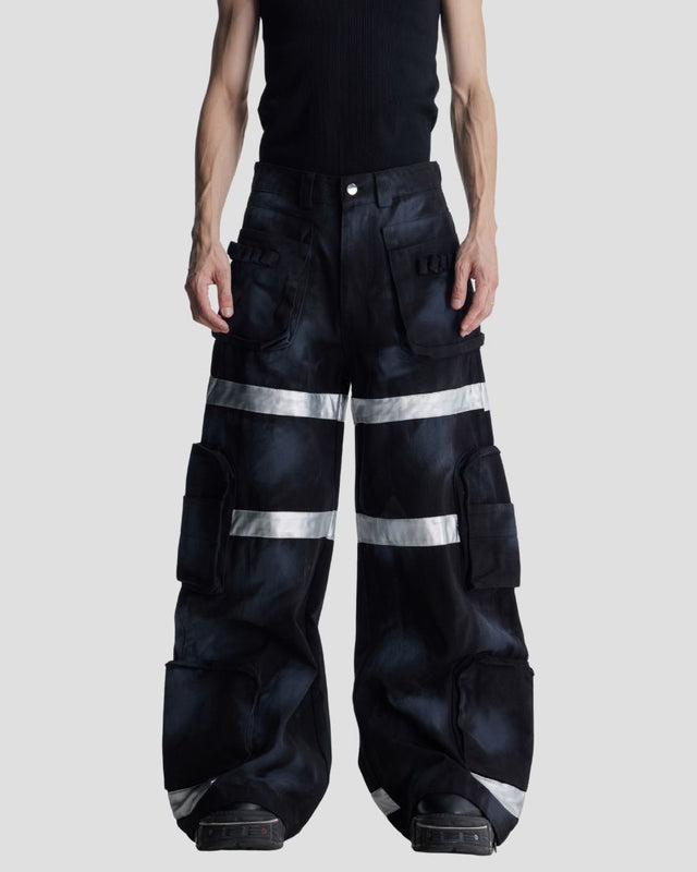 100% COTTON CARGO PANT BLK/RED
