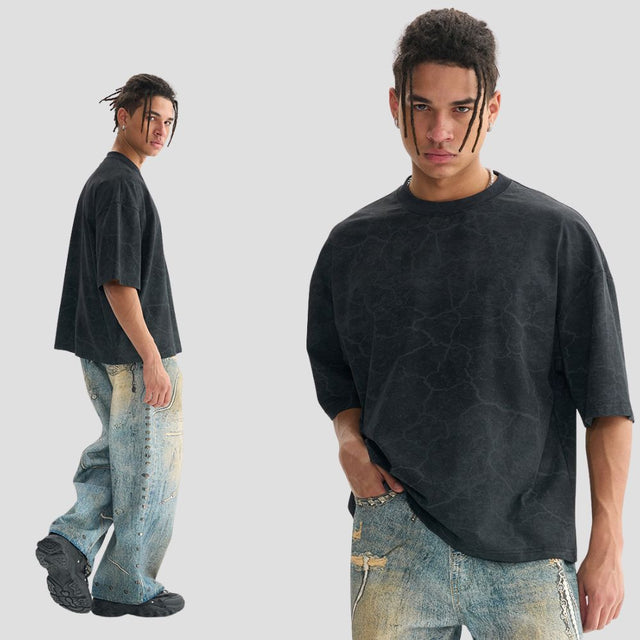 CRACKLE TEXTURE OVERSIZED TEE
