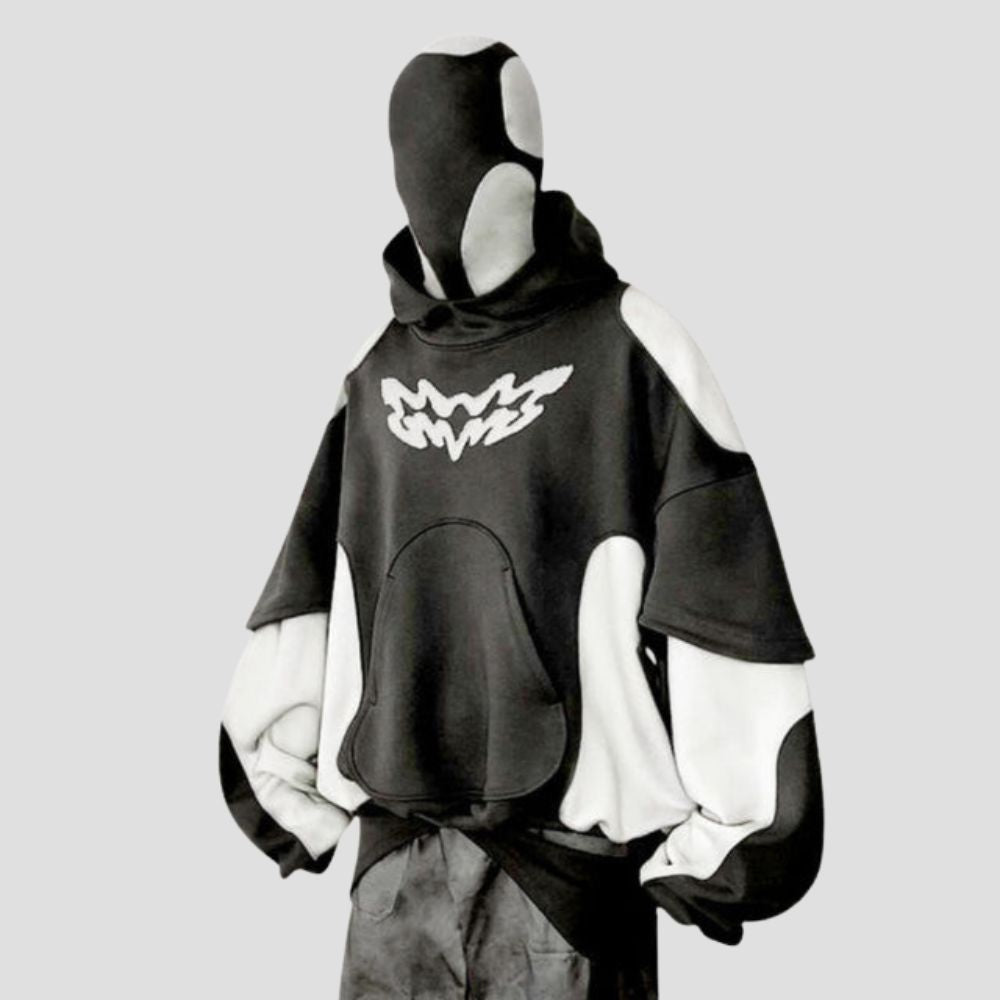 Patchwork-Pullover-Sweatshirt in Farbblockoptik