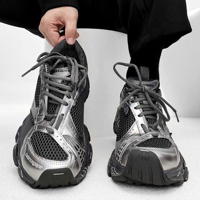 4CM PLATFORM TECH SNEAKER GUNMETAL