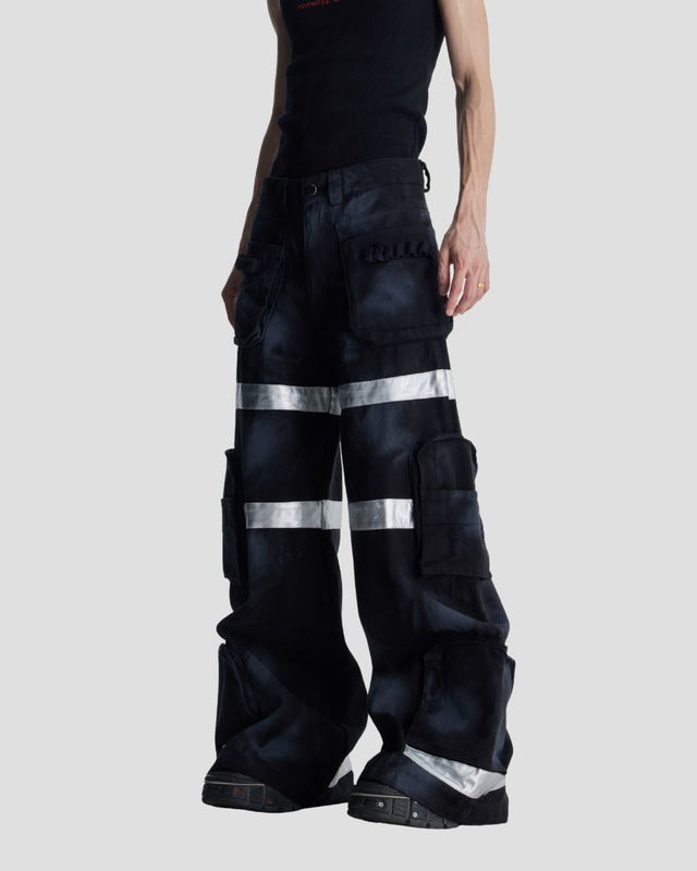 100% COTTON CARGO PANT BLK/RED