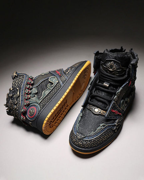 Wukong-Armor High-Top Sneakers – Black & Gold