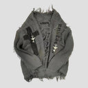 DECONSTRUCTED CROSS KNIT CARDIGAN