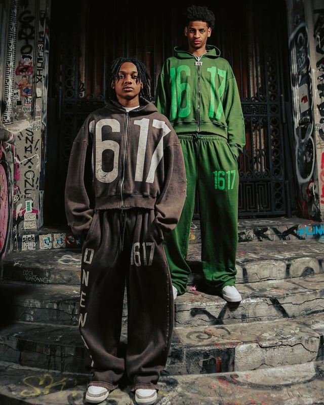 Numeric Print Streetwear Hoodie Set