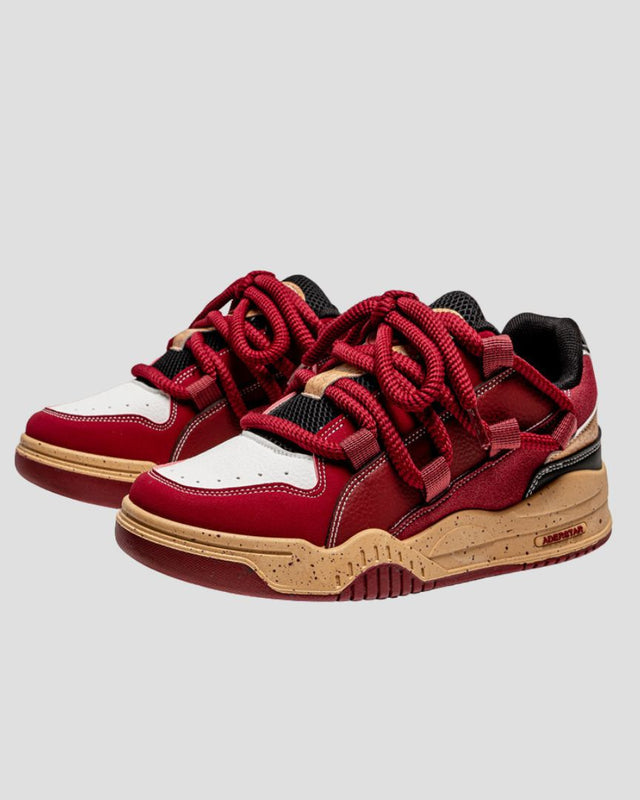 Burgundy Chunky Platform Puffer Shoes