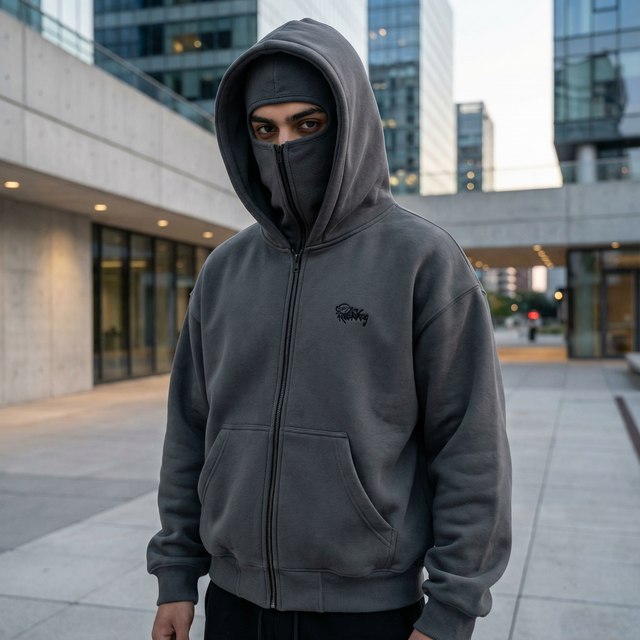 Double-Hood Graffiti Hoodie