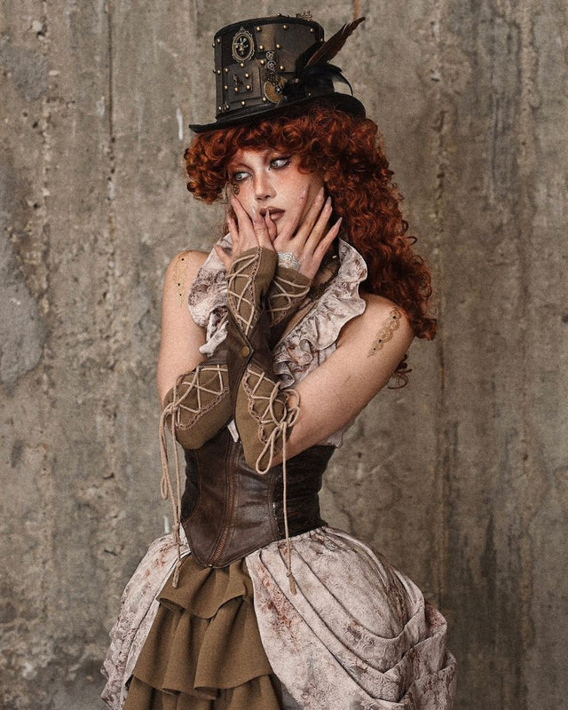 PU LACED STEAMPUNK ARM-GUARDS