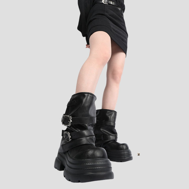 SLOUCHY BIKER PANT-BOOTS BLK