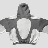Patchwork-Pullover-Sweatshirt in Farbblockoptik