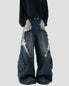 DECONSTRUCTED WIDE DENIM BLU/BLK
