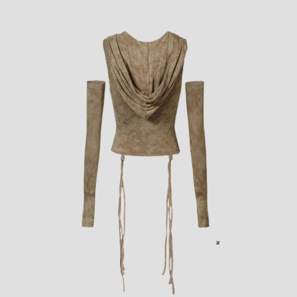 EROSION HOODED VEST W/ SLEEVES KHK