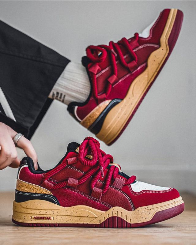 Burgundy Chunky Platform Puffer Shoes