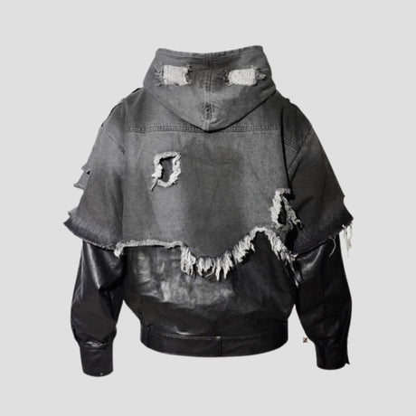 DECONSTRUCTED DISTRESSED LEATHER JACKET