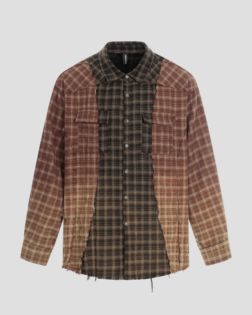 TRIPLE-PANEL DECONSTRUCTED CHECK SHIRT