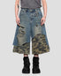 HYBRID CAMO-LAYER DENIM SHORT