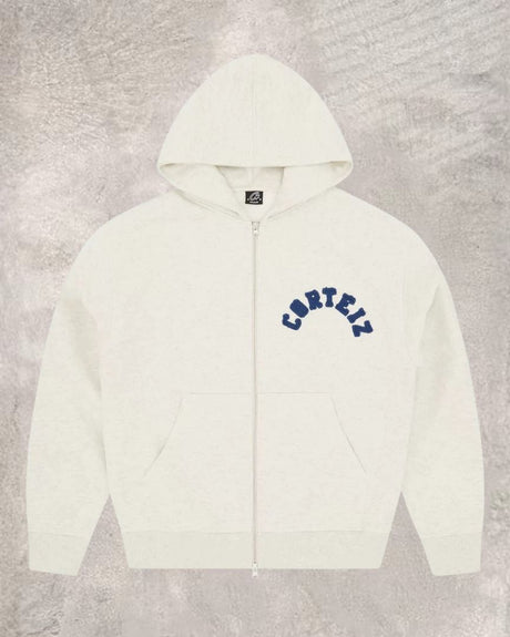 Street Hip-Hop Embroidered Letter Zip-Up Hoodie