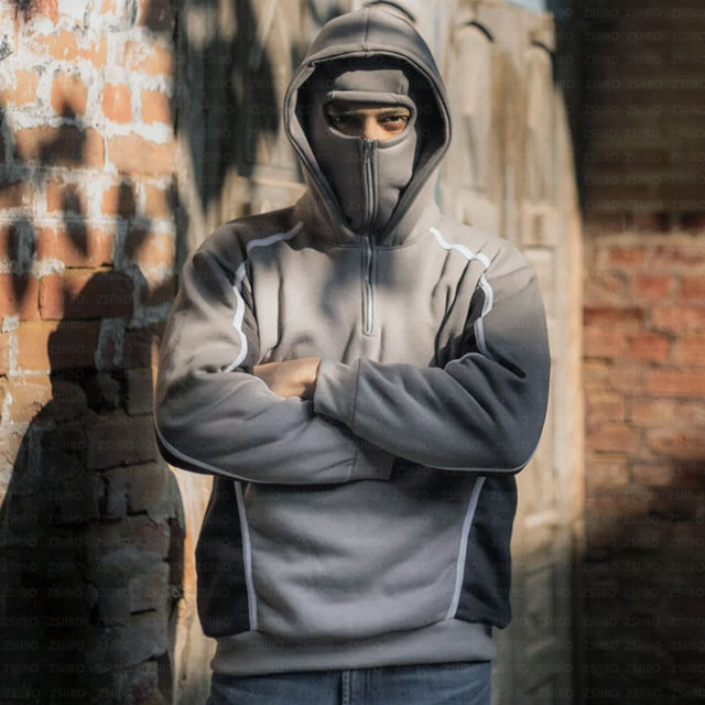 Contrast Panel Full Face Hoodie