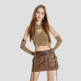 EROSION HOODED VEST W/ SLEEVES KHK