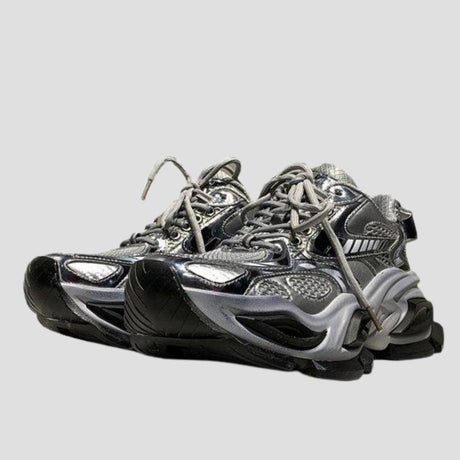 DISTRESSED PU CHUNKY SNEAKER BLK