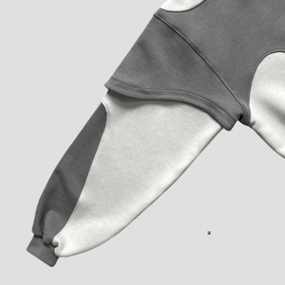 Patchwork-Pullover-Sweatshirt in Farbblockoptik