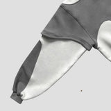 Patchwork-Pullover-Sweatshirt in Farbblockoptik