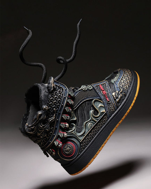 Wukong-Armor High-Top Sneakers – Black & Gold
