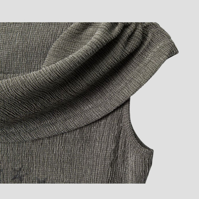 OFF-SHOULDER DISTRESSED CROP BLK