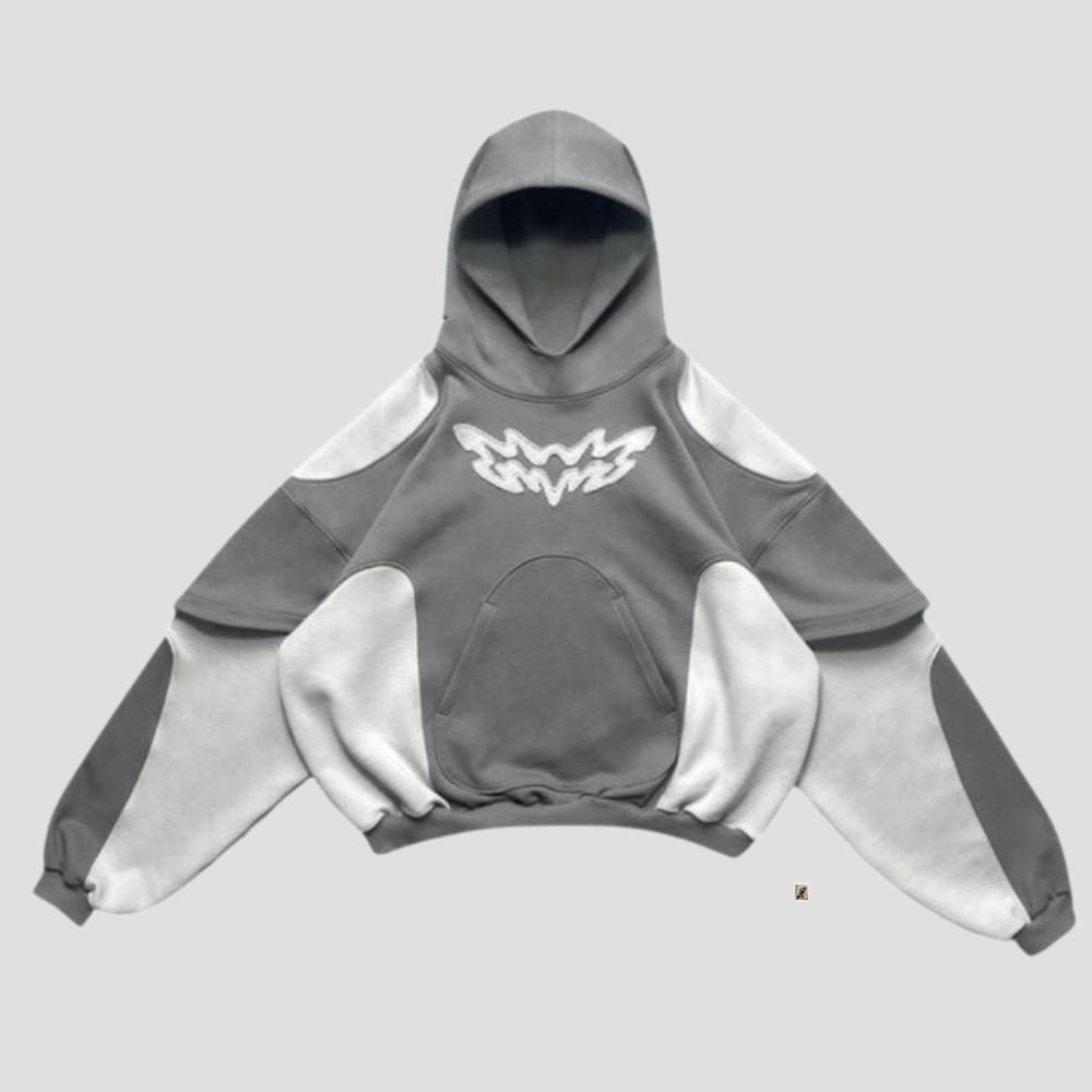 Patchwork-Pullover-Sweatshirt in Farbblockoptik