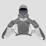Patchwork-Pullover-Sweatshirt in Farbblockoptik