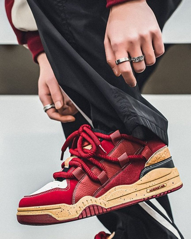 Burgundy Chunky Platform Puffer Shoes