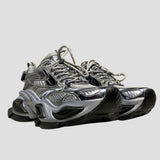 DISTRESSED PU CHUNKY SNEAKER BLK