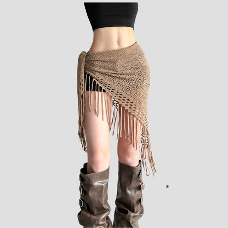 EROSION FRINGE KNIT WAIST-WRAP
