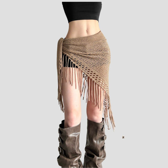 EROSION FRINGE KNIT WAIST-WRAP