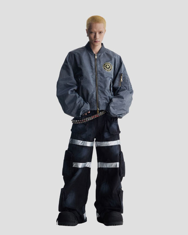 100% COTTON CARGO PANT BLK/RED