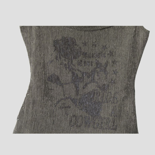 OFF-SHOULDER DISTRESSED CROP BLK