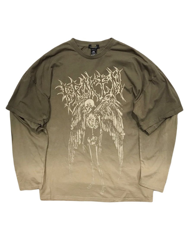 Dark Gradient Skull Two-Layer Sweatshirt