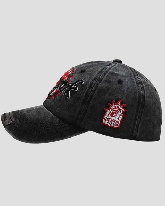 Embroidered Denim Baseball Cap