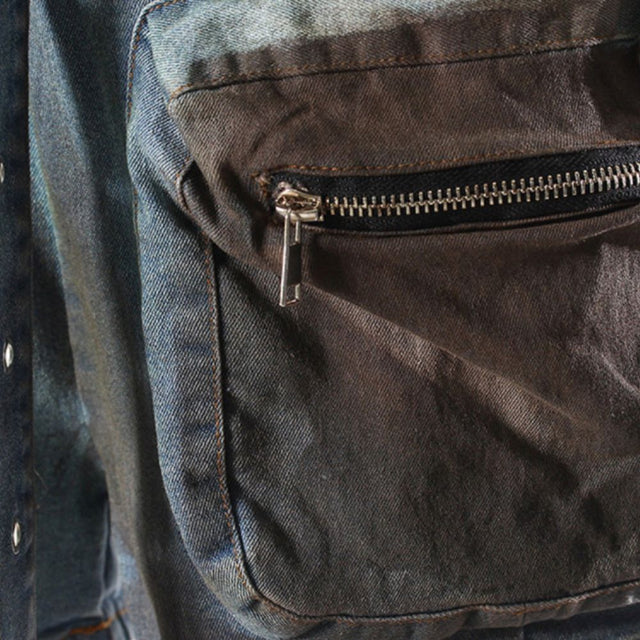 ASYMMETRIC MUD-WASH CARGO ROMPER