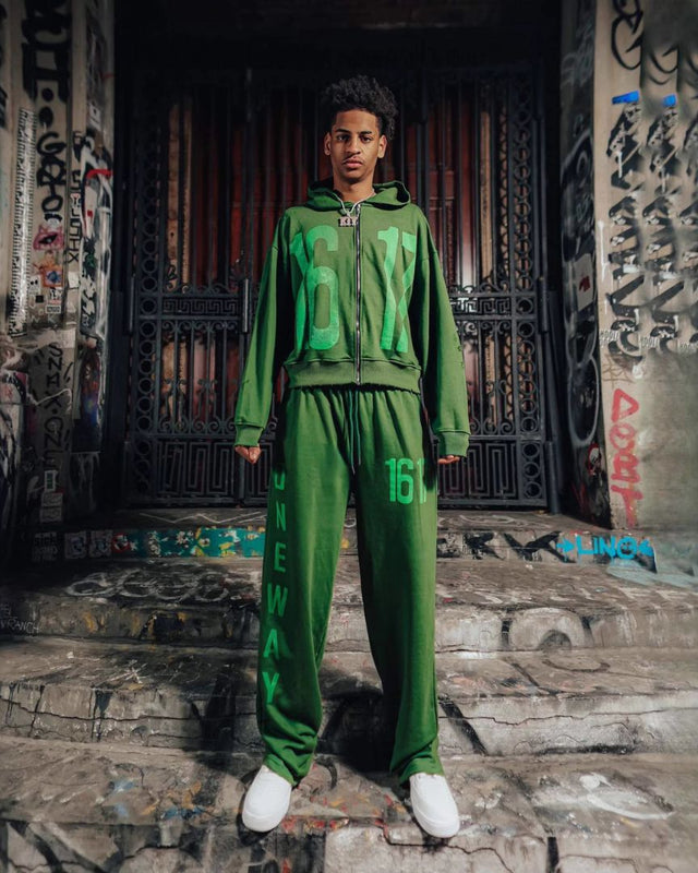 Numeric Print Streetwear Hoodie Set