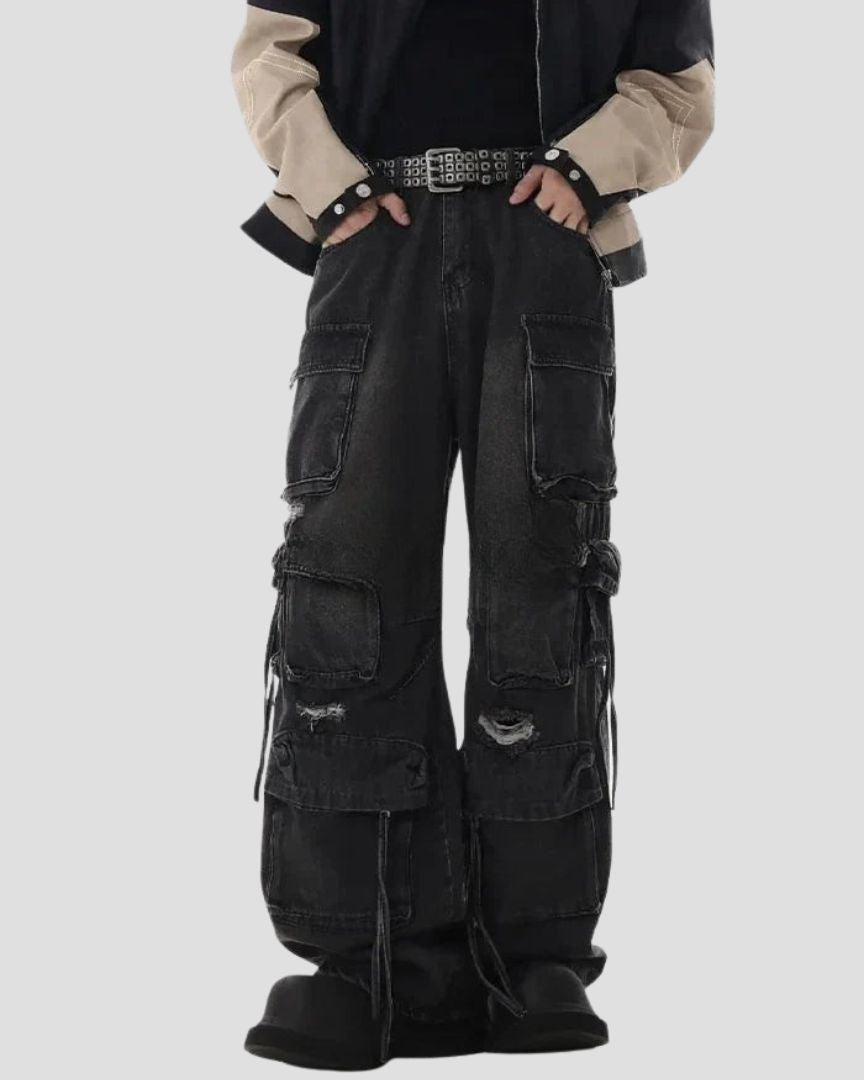 Y2K Baggy Pants – Retro Wide-Leg Streetwear – None Unit