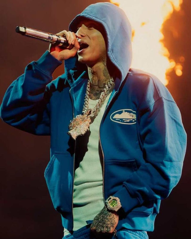 Hip-Hop Puff Print Hooded Tracksuit