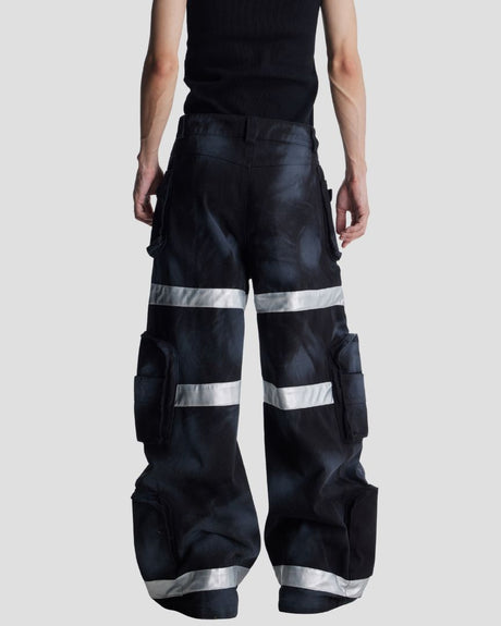 100% COTTON CARGO PANT BLK/RED