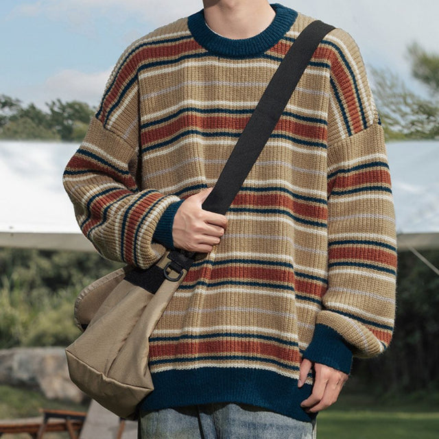 Color-Block Striped Sweater