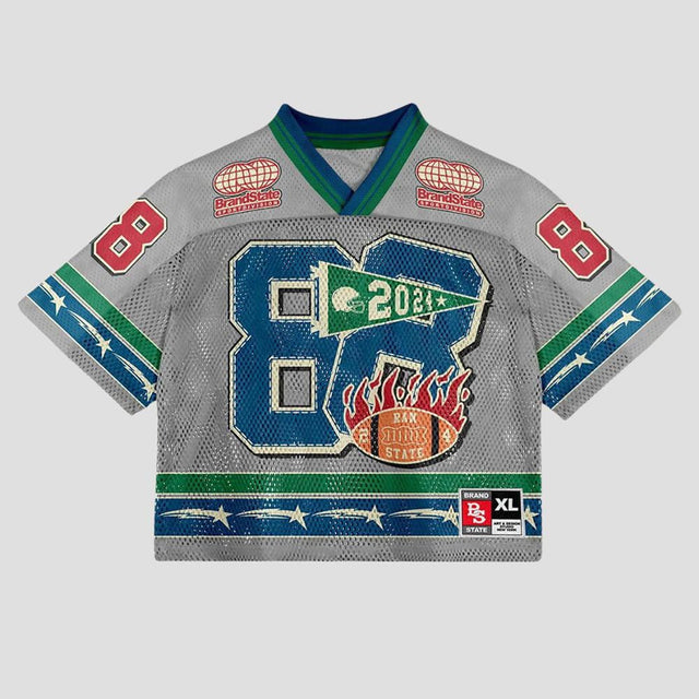 Mesh Colorblock Crop Top