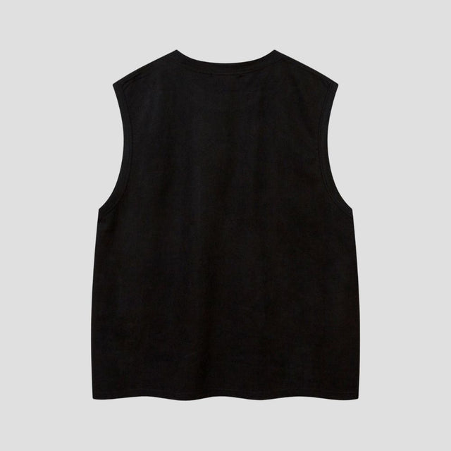 Gothic Embroidered Sleeveless T-Shirt